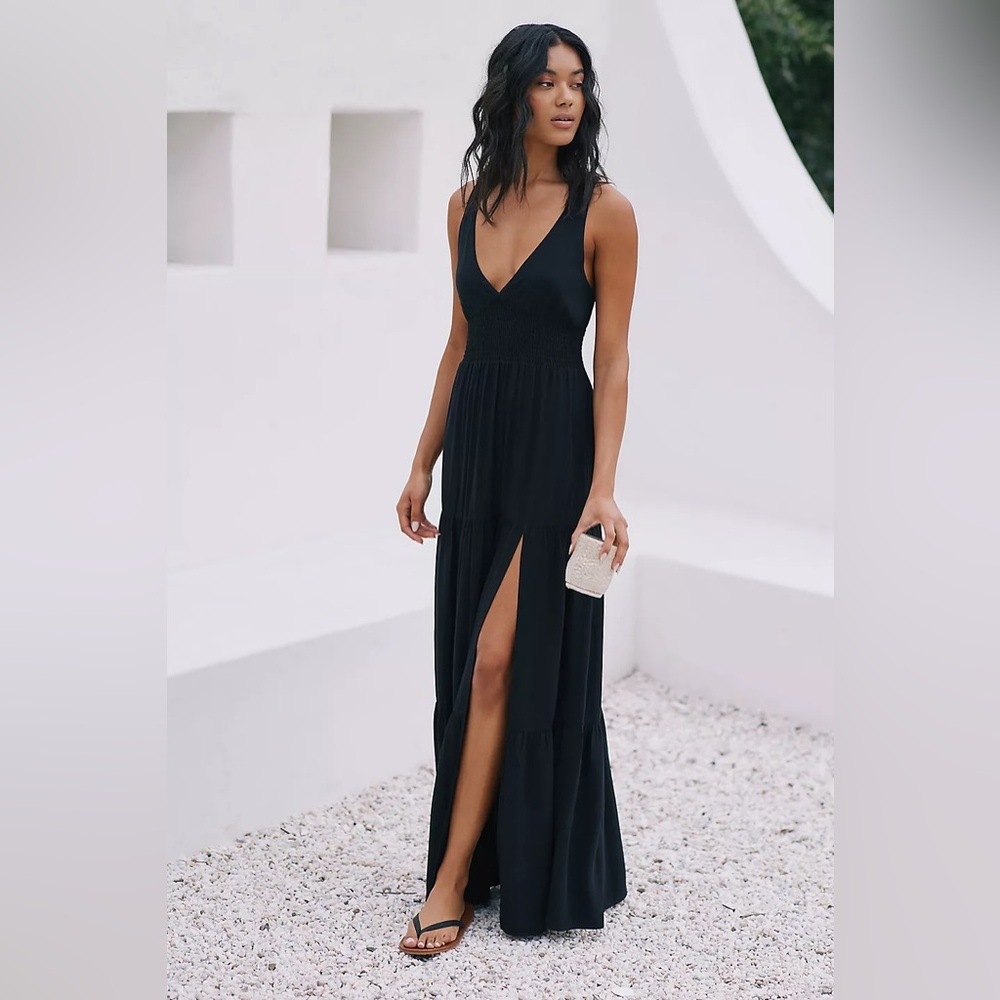Lilikoi V-Neck Smocked Maxi Dress - L*Space